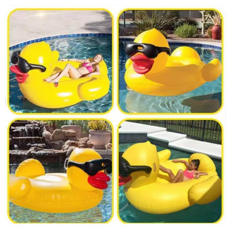Yellow Duck Inflatable Float Pool Lounge Pvc Cartoon Water Ride For Adults Kids