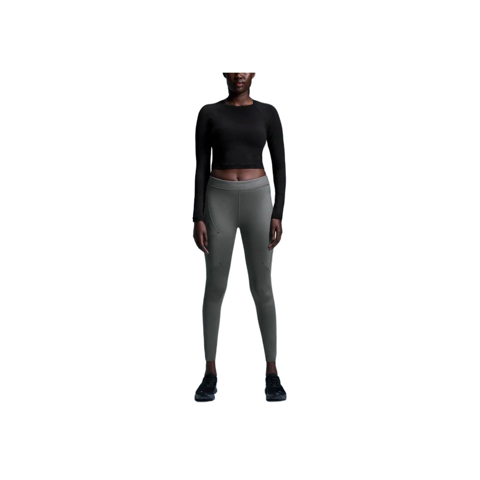 

On Running Студийная укороченная футболка с длинным рукавом Женские топы Черный 1WF12430553 M