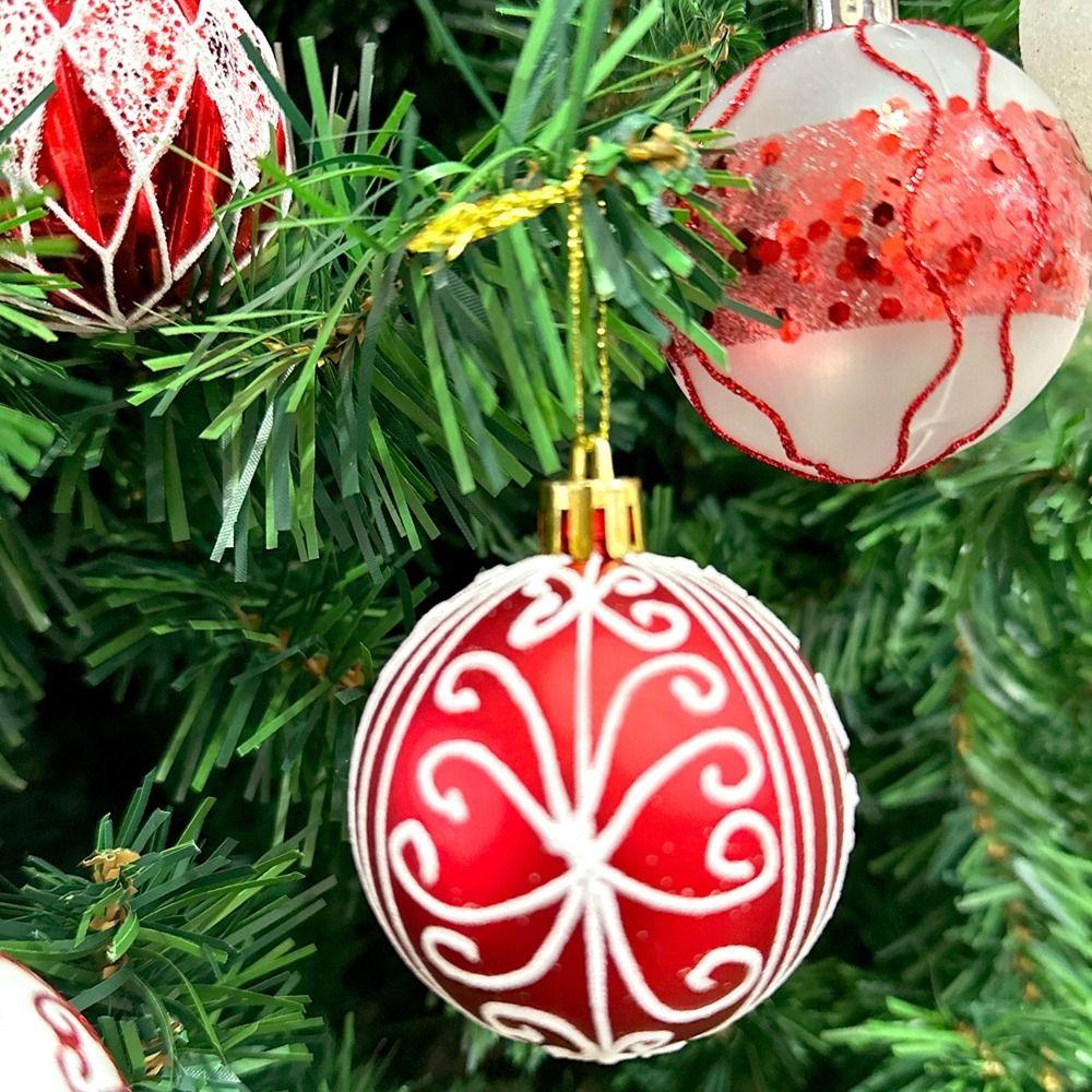 24Pcs/Box Plastic Christmas Colored Balls Electroplated Christmas Decorations  New Year Gift