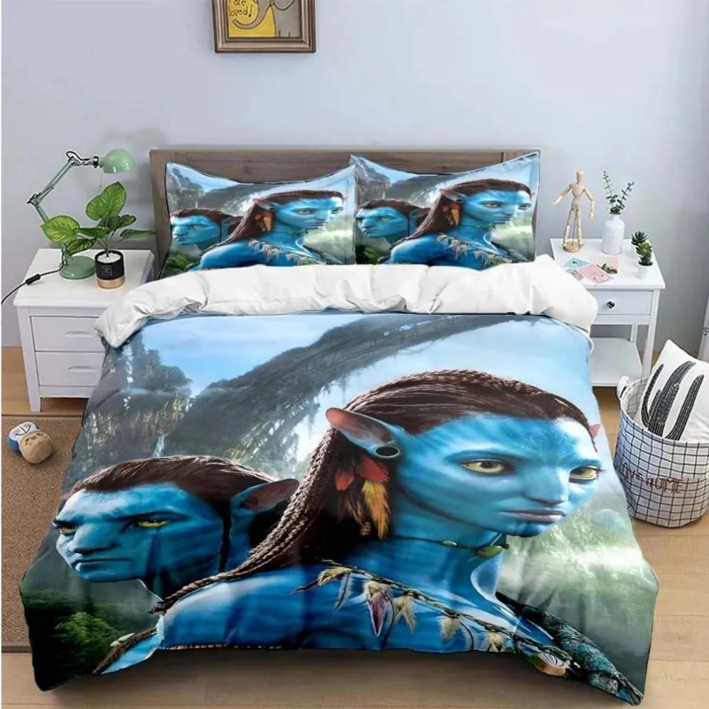 A-vatar Duvet Cover pillowcase Bedding Bedroom Decoration Children Gift adult Single Double bed Large SizeZip Duvet Cover