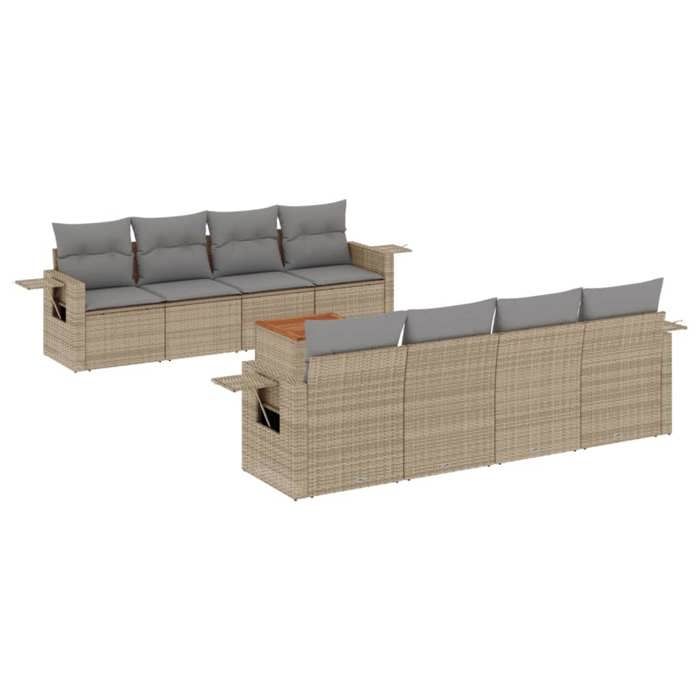 VidaXL Garden Lounge Set with Cushions 9 Pcs, Patio Sofas, Patio Furniture Set, Outdoor Furniture, Mix 3256815