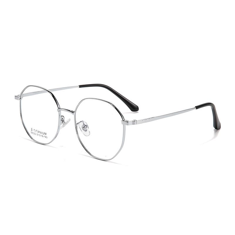 Ultra-Light Fashion Retro Polygonal Metal Eyeglass Frames for Myopia