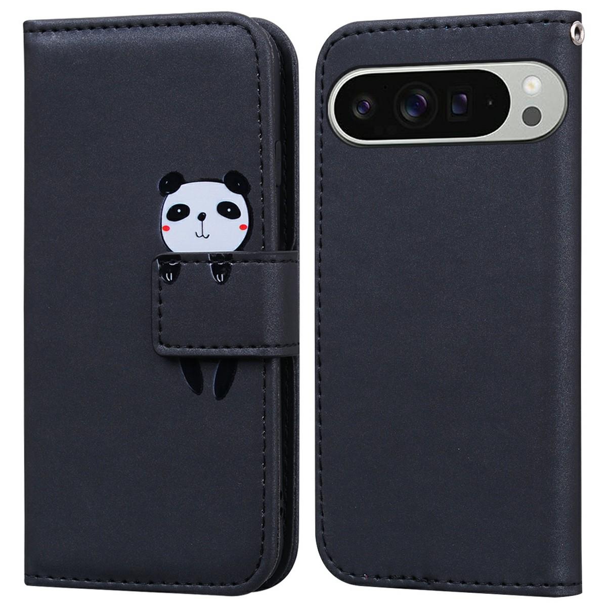 

For Google Pixel 9 Pro XL Case Cartoon Pattern Wallet Leather Phone Cover E