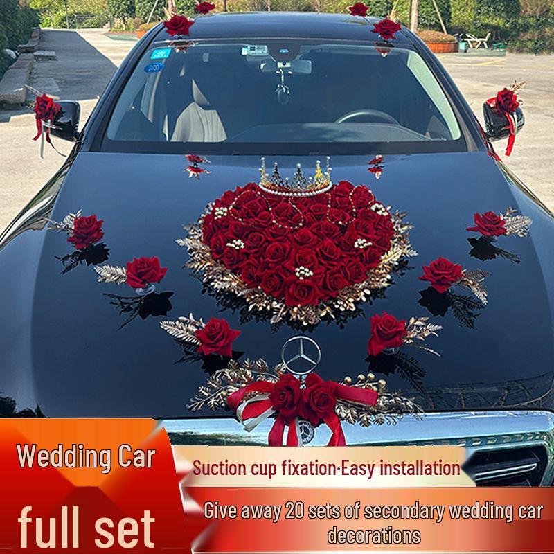 Wedding Car Decoration Set: Main & Second Car Flowers