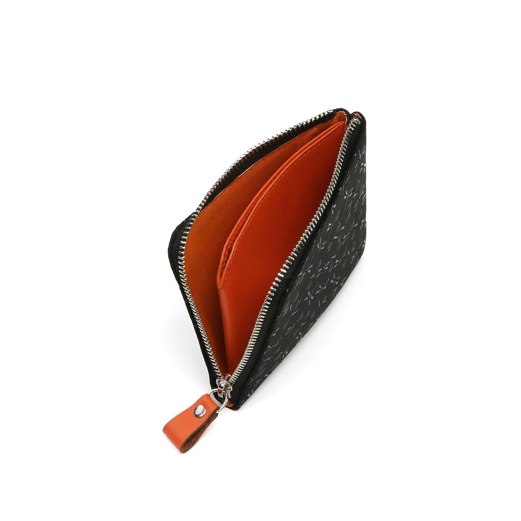 Inden HISOCA Traditional Craft Koshu Inden Deerskin Lacquer Original Brand Coin Purse Black with Black Lacquer Dragonfly [Indenya] [No.9406] [1-008]