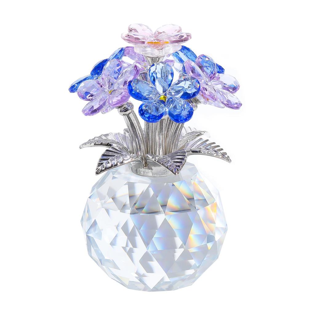 Colorful K9 Crystal Forget Me Not Crystal Flower Flower Birthday Gifts for Wedding Anniversary Gifts for Friends and Retirement Wedding Day Gifts for