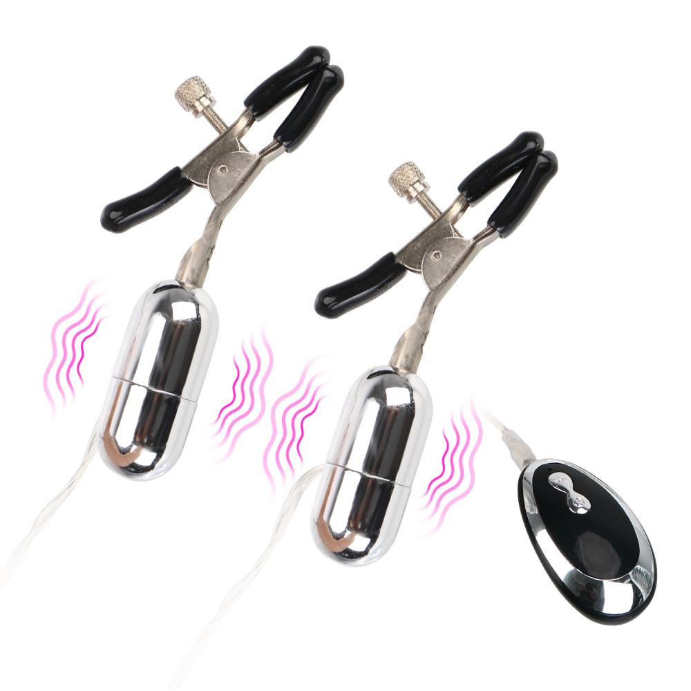 Brystvorteklemmer Klitorisk klips Brystvorte Klitoral Stimulere Brystmassasje Vibrator Sex Shop 20 Frekvens SM Produkter Sexleketøy for Kvinner Par