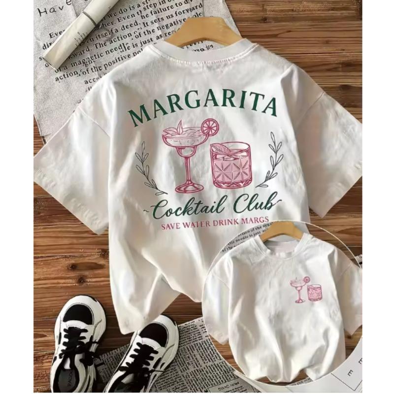 Margarita Cocktail Club Womens Tee  Save Water Drink Margs Graphic Casual White Top S