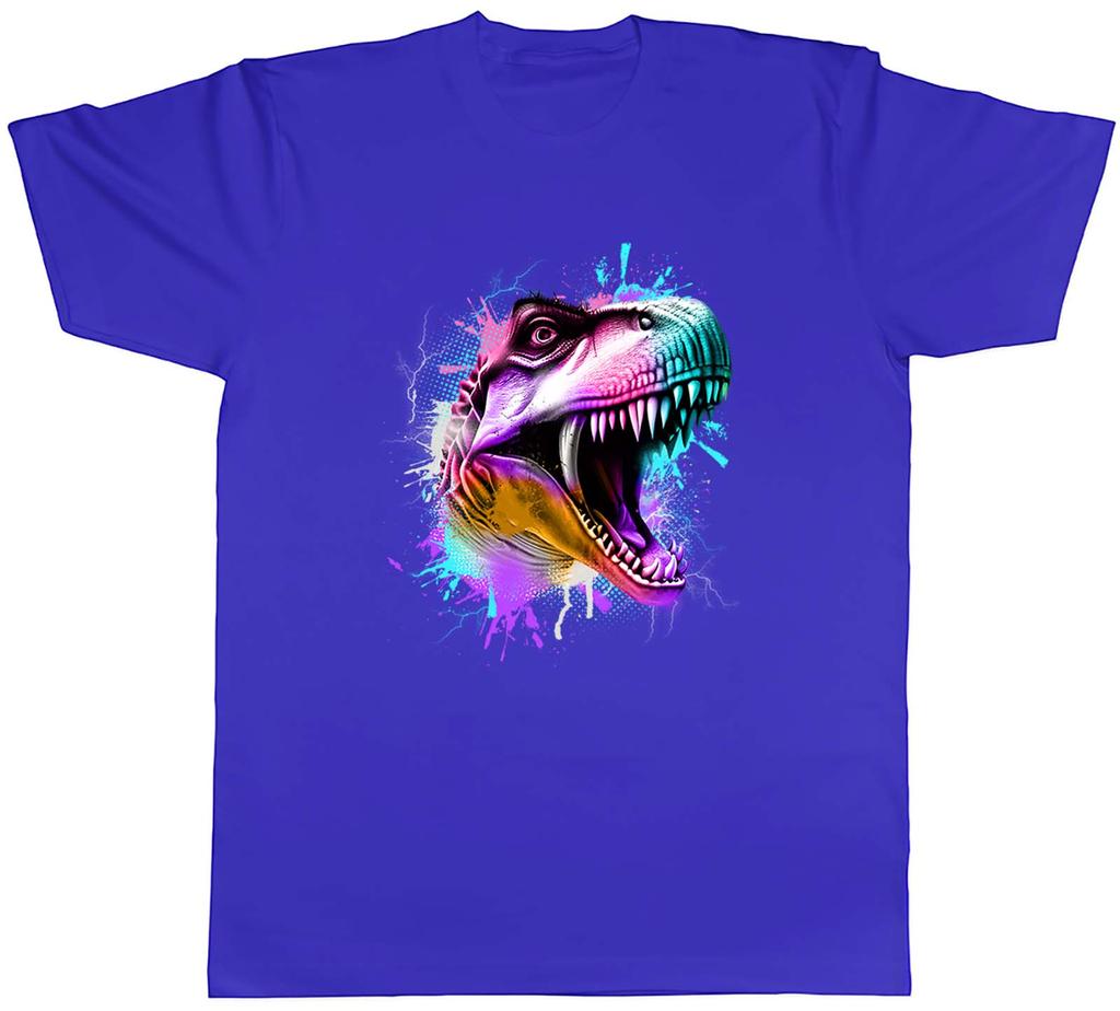 TRex Face Unisexs TShirt Dinosaur Head Paint Splash Unisex Tee Gift
