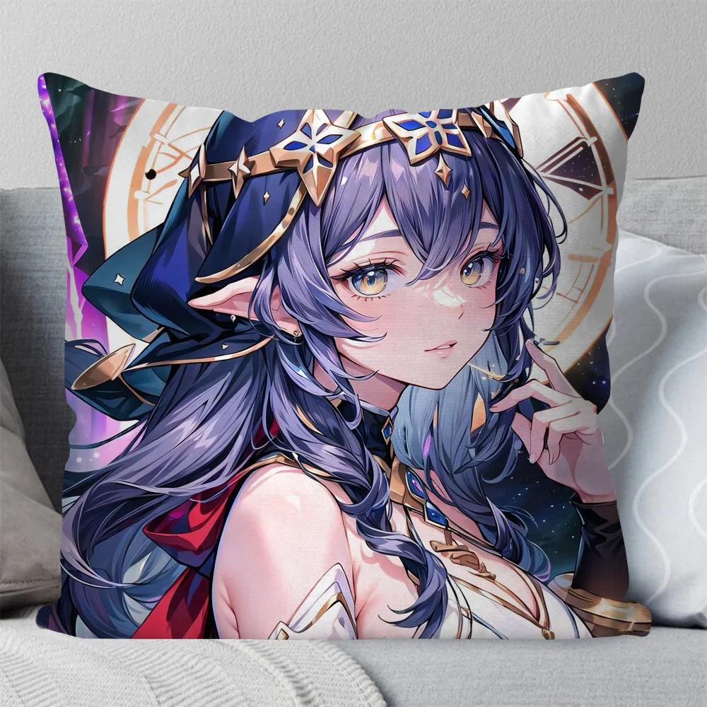 Layla Anime Game Genshin Impact Pillow Case Square Pillow Bedroom Sofa Leisure Comfort Cushion Living Room Home Decoration 40X40