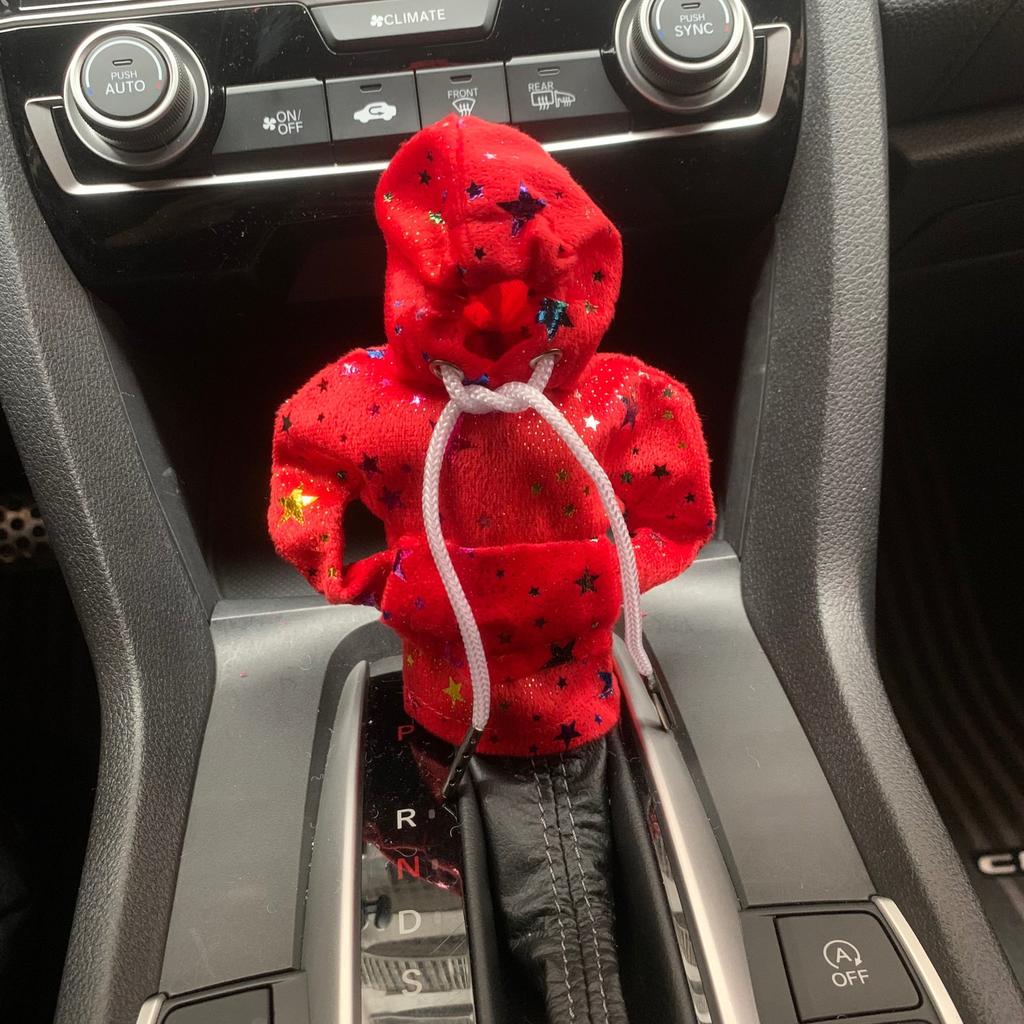 Car Gear Shift Knob Cover Hoodie Funny Plush Shifter Sleeve Universal Fit Manual Automatic Protector Winter Warm Decor