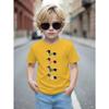 European Size Boys Round-neck Short-sleeved T-shirt with Four Dachshund Pattern Prints