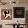 Fleksibel Væghængt Maillard Vægtæppe, Fransk Vintage Stueindretning, Retro Stofstil Vægtæppe til Soveværelse Sofa Baggrund, Boho Vævet Kunst Hjem