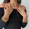 Yori Waterproof 18K Gold Plated Geometric Stainless Steel Finger Bracelet for Women High Quality Korean Dainty Jewelry Gift