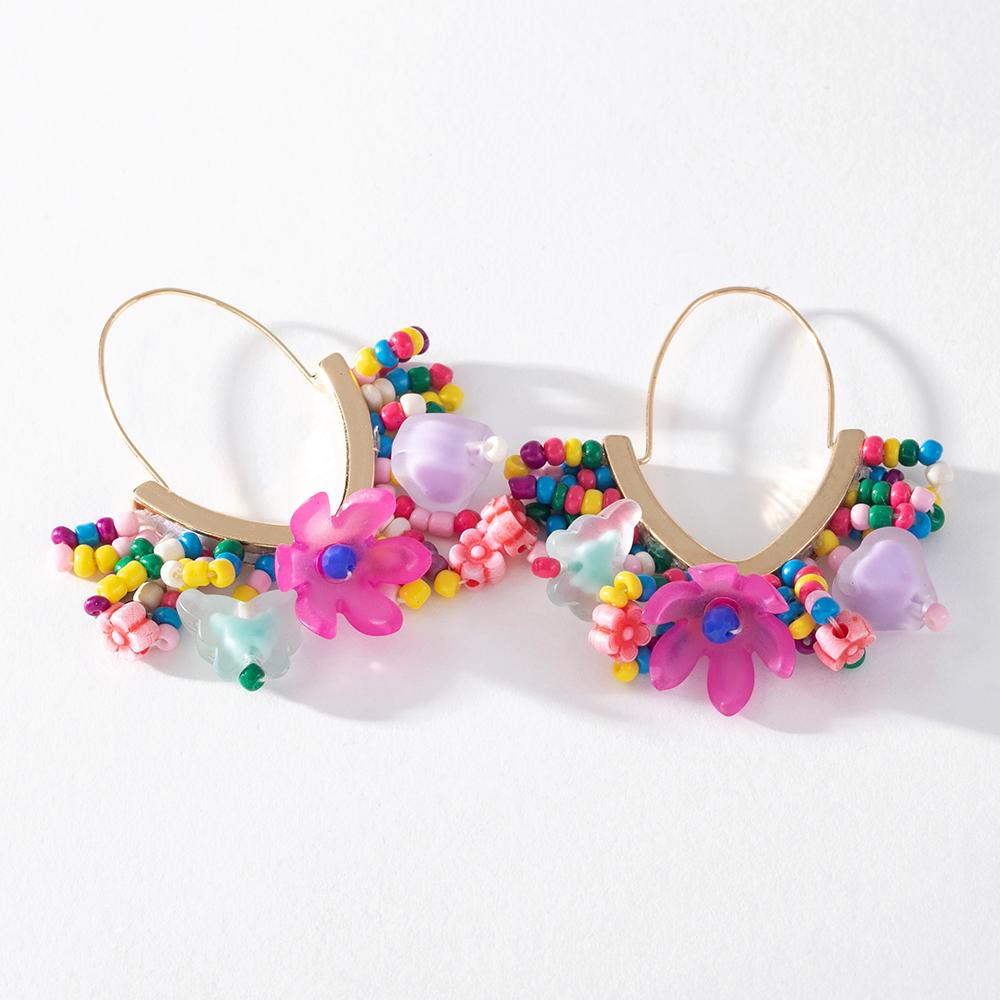 Pinkdudu 5 farbe V Form Acryl Ohrringe Elegante Temperament Cartoon Geometrische Ohrring für Frauen Schmuck PD1439