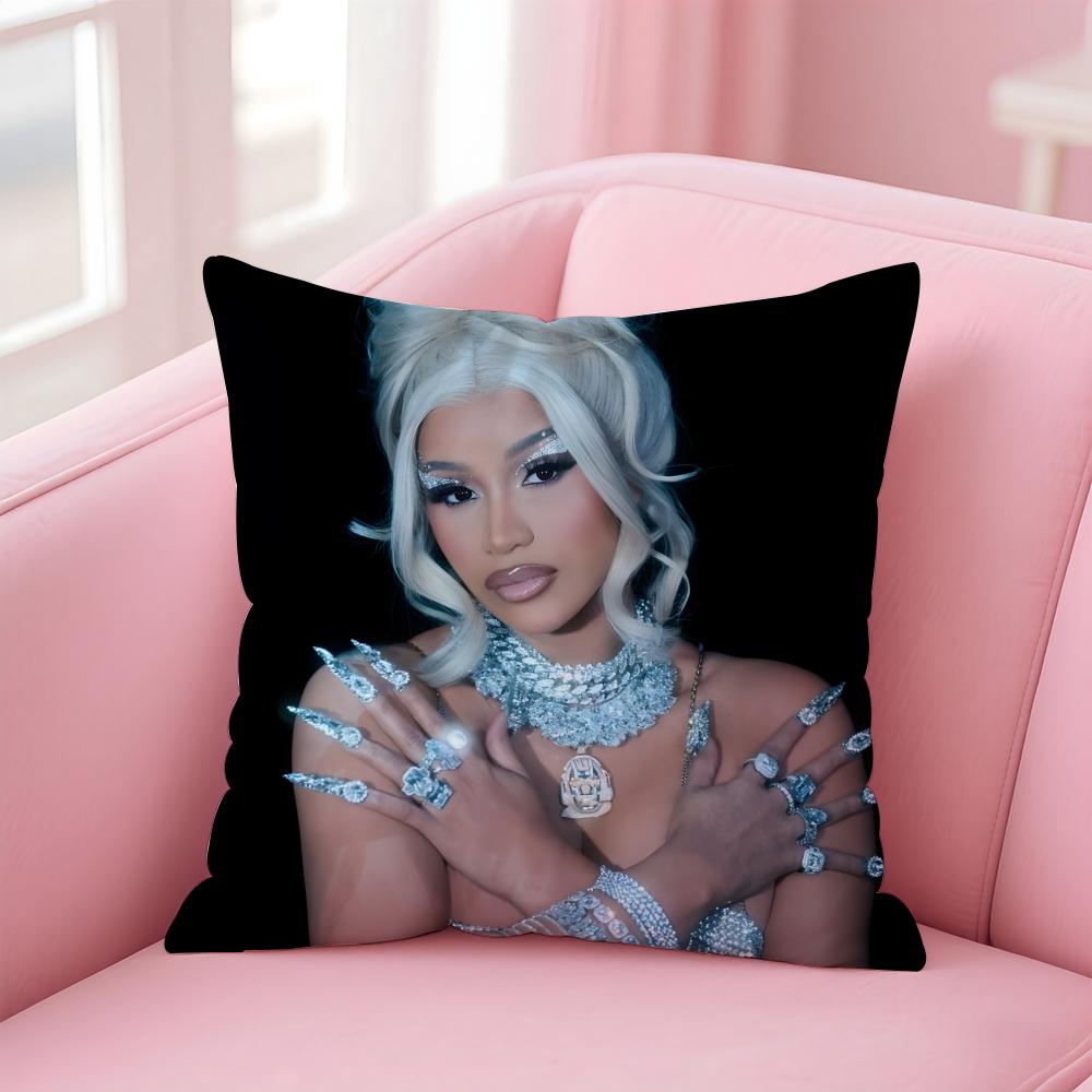 C-Cardi B Piosenkarka Gorąca Poszewka na Poduszkę Komfortowa Dwustronna Poszewka Idealna do Samochodu Sofy Sypialni i Nie Tylko