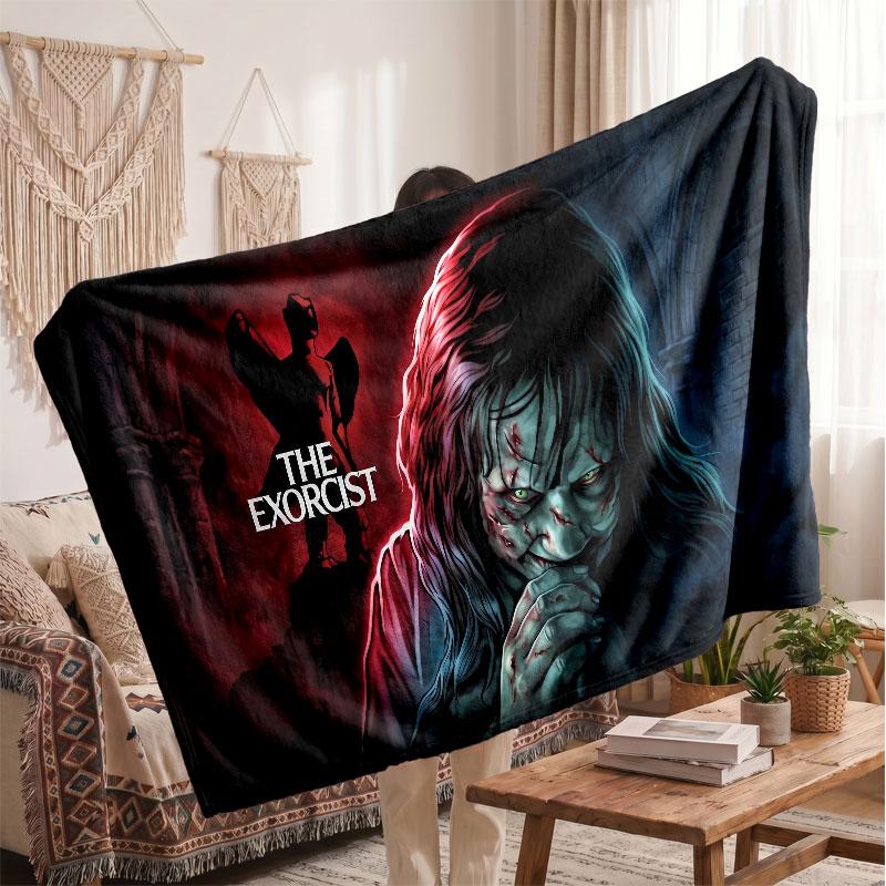 Warm Flannel BlanketThe Exorcist Regan Soft Cozy Throw Blanket for Bedroom Couch
