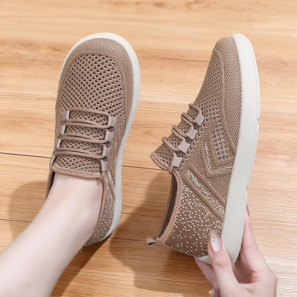 Women Shoes Casual Shoes Breathable Single Shoes Soft Bottom Simple Lace Up Mesh Shoes Casual Daily Comfortable Lightweight Sneakers