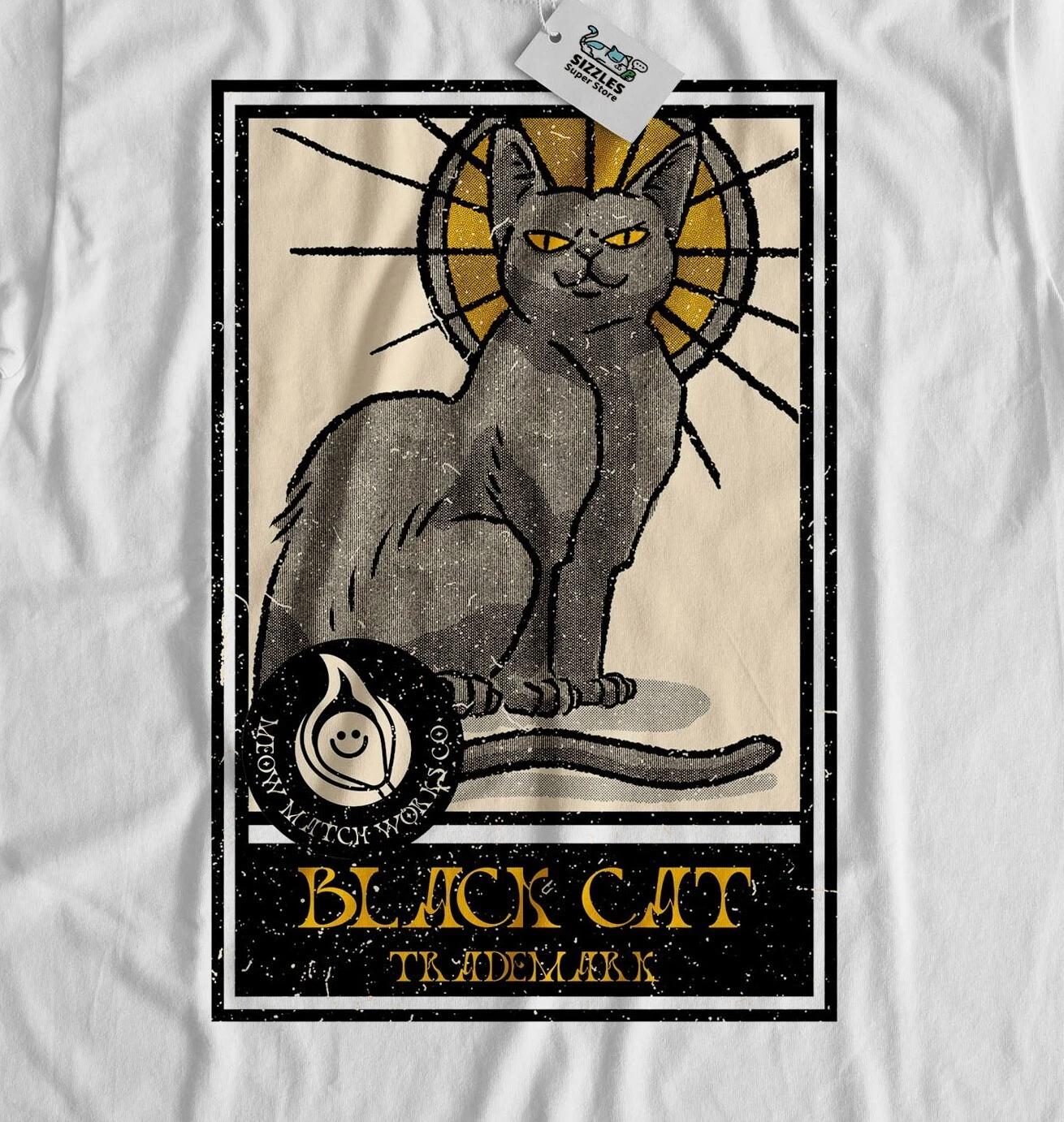 

Black Cat Tarot Card T-Shirt Fortune Teller & Witches Gifts XL