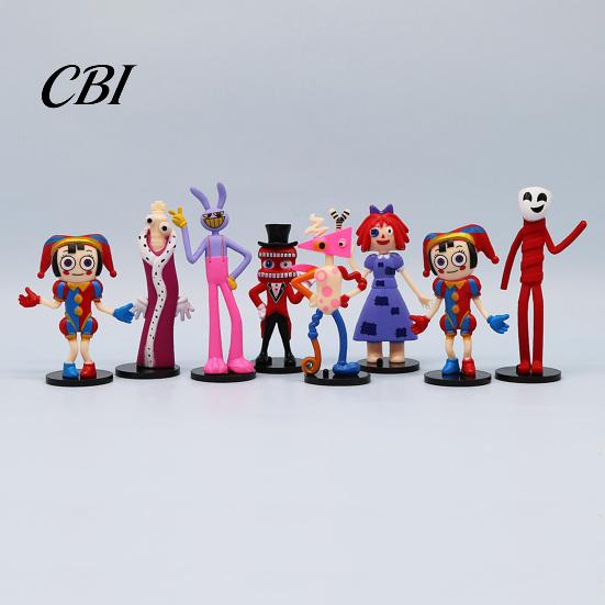 Figure ispirate agli anime 8 Pezzi Personaggi del Circo Cartoni Animati, Modello Animazione in PVC, Decorazione da Scrivania Collezionabile per Casa Ufficio, Set Regalo per Fan