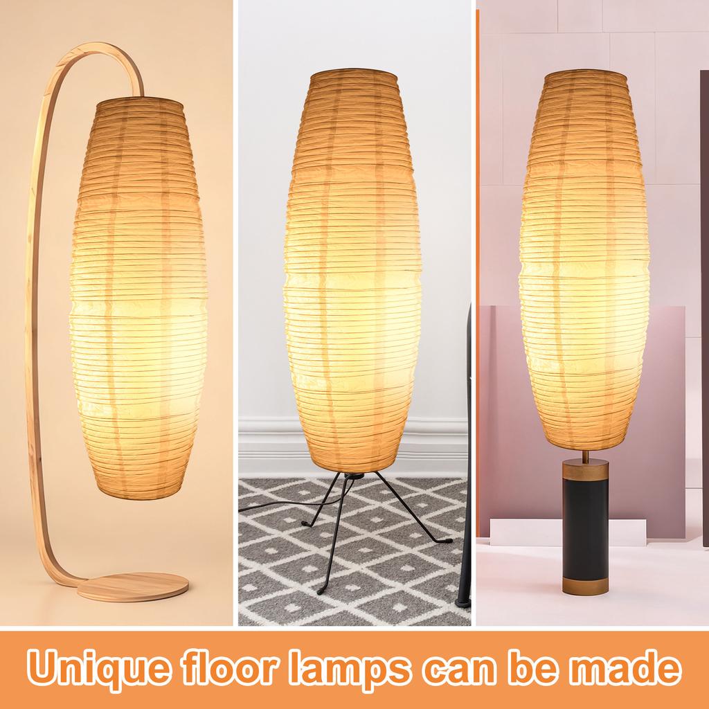 1pc Bedside Paper Lamp Shade Cover Bedroom Living Room Long Vertical Lampshade Nordic Minimalist Floor Lamp Decoration