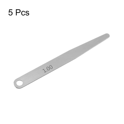 uxcell 5-Piece Gap Gauge, 1.0 mm Thickness Gauge, 65MN Steel, Metric Distance Measuring Tool, Single Blade