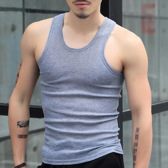2 Stück Herren Sommer Fitness Weste Einfarbig Nahtlos U-Ausschnitt Ärmellos Dehnbar Weich Atmungsaktiv Schnelltrocknend Pullover Lässig Männer Gym Sport Tank Top