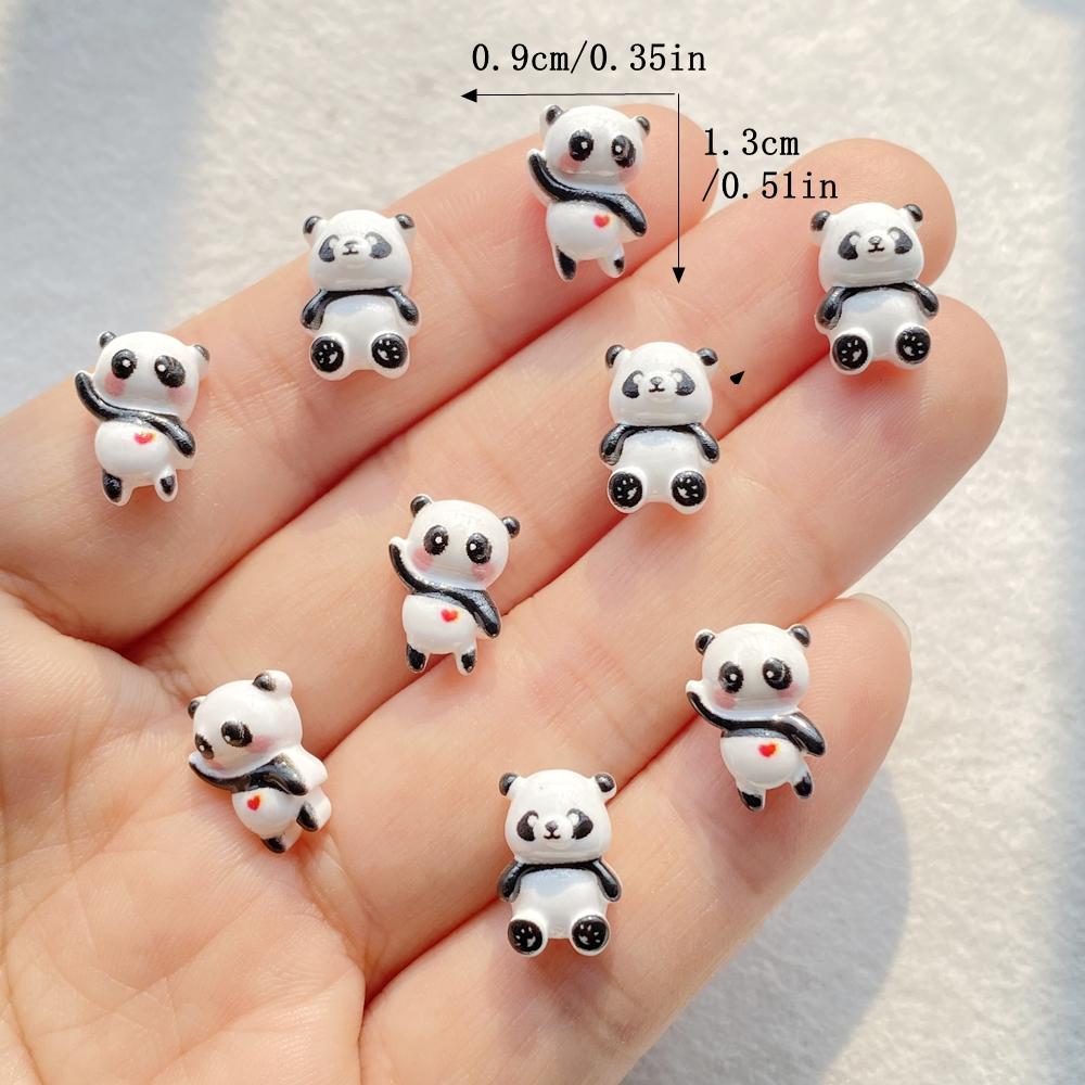 30 Stück Bunte Harz Kawaii Mini Bemalte Cartoon Rote Panda Nagelkunst Flache Rückseite Stein Figuren Scrapbook DIY Schmuck Dekor Handwerk