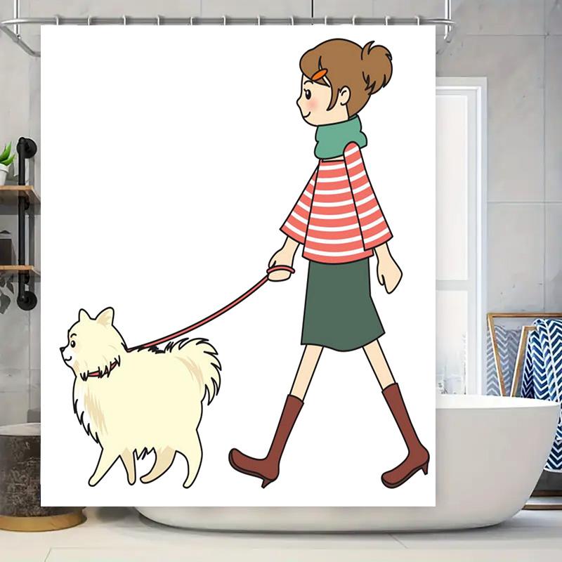 

Women s autumn and winter new fashion striped top with green skirt waterproof shower curtain for bathroom decoration 90x180cm