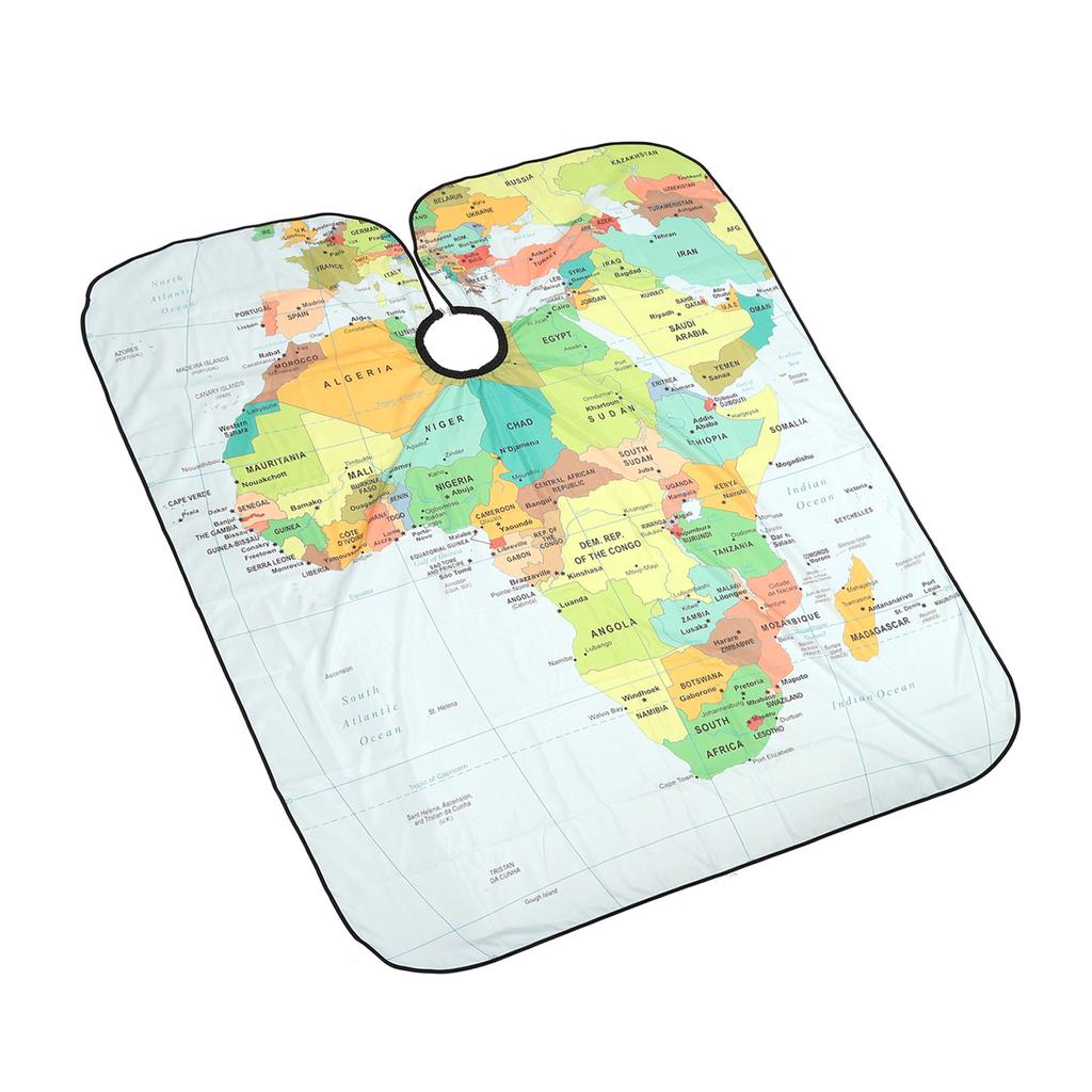 Waterproof Salon Large Hair Cutting Cape Adjustable Professional Map Print Stylist Hairdresser Apron for Adults