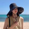 UV-blocking black bucket hat (black) vacation hat
