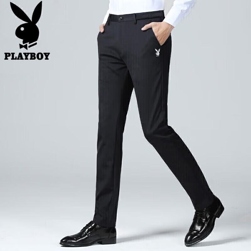 PLAYBOY Men's Straight Fit Casual Business Pants