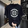 T-shirt Stampata da Uomo in Puro Cotone a Maniche Corte Marca Trendy T-shirt Versatile Girocollo da Uomo e Donna Trendy Uomo