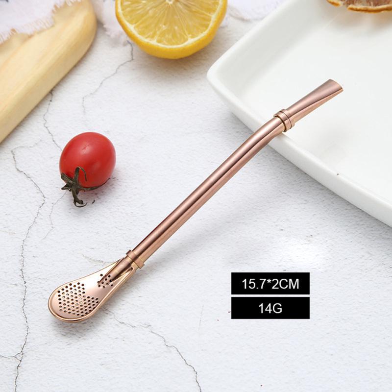 Stainless Steel Drinking Straw Spoon Tea Filter Tea Straws Tea Tools Bar Accessories
