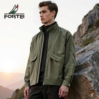 Futing Men's American Style Workwear Stand Collar Jacket