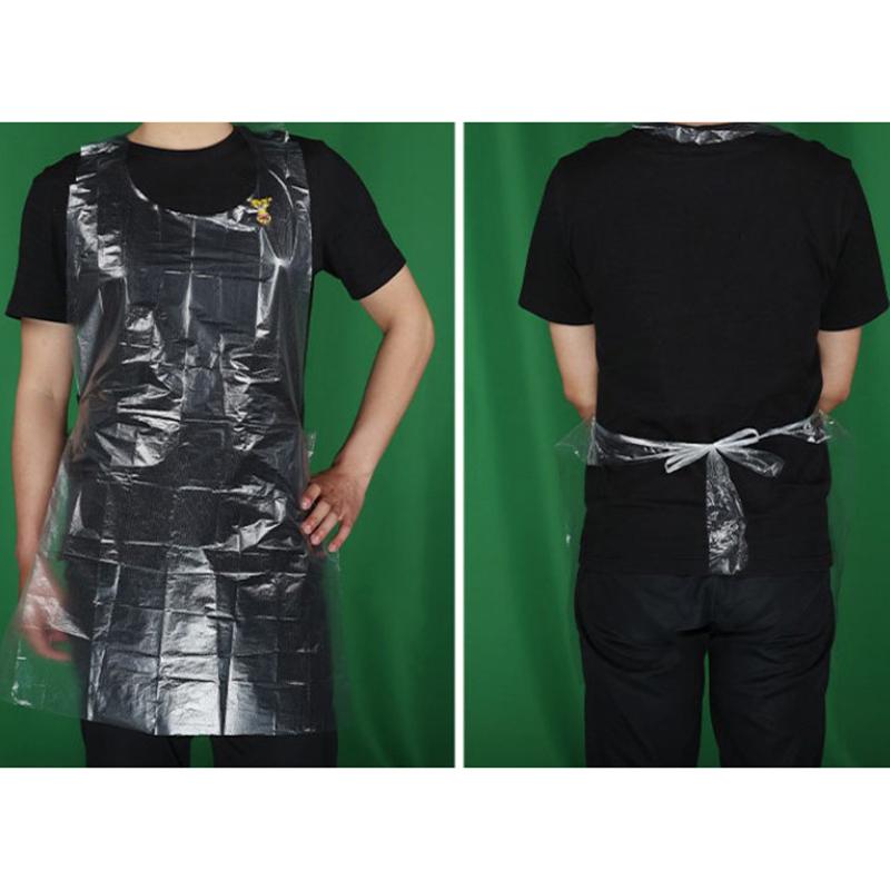 50/100 szt. Jednorazowe fartuchy plastikowe Eko płaskie opakowanie Ochrona ciała Przezroczyste fartuchy