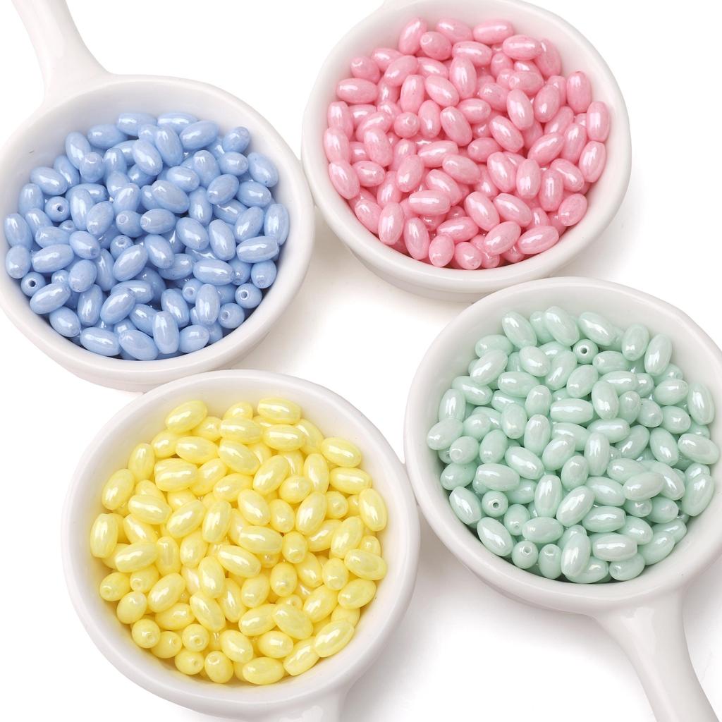 Domestic Glass Solid Color Cream Baked Paint Seed Beads for DIY 52 Pcs