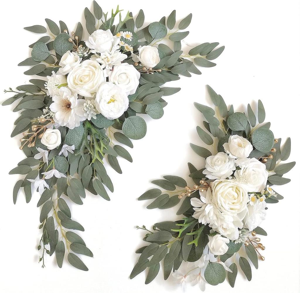 Künstlicher Hochzeitsbogen Blumen-Set Hochzeits-Heimdekoration Blumenkranz Außenbogen Willkommensschild Zeremonie Kulisse Dekoration