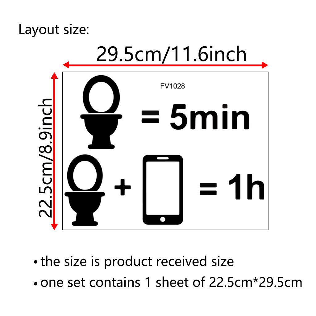 Toilet Sticker Black Label Warning WC Sticker Removable Toilet Stickers Bathroom Toilet Decoration Self-adhesive Wall Stickers Home Decor