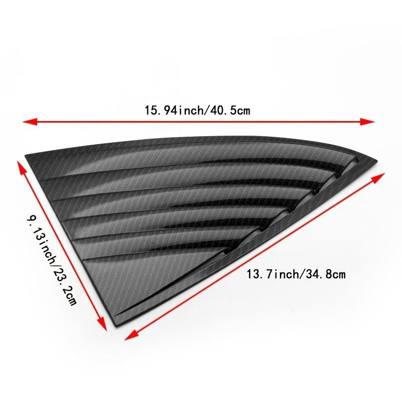 For Tesla Model 3 Rear Side Window Louver Trim Cover 2019 Model ABS Black Carbon Fiber Pattern Triangular Window Vent Sporty Exterior Modification