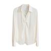 Office Lady Satin Casual Loose Shirts for Women Spring and Autumn Professional Long Sleeve Blouses Women Tops Slim Fit Temperament Elegant Shirt 26067
