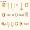 Gold color Hoop Earrings For Women Fashion CZ Zircon Piercing Women's Stud Dangle Earrings 2022 Jewelry Wholesale