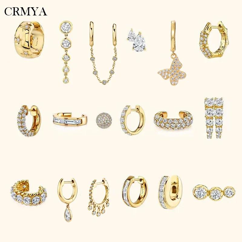 Gold color Hoop Earrings For Women Fashion CZ Zircon Piercing Women's Stud Dangle Earrings 2022 Jewelry Wholesale