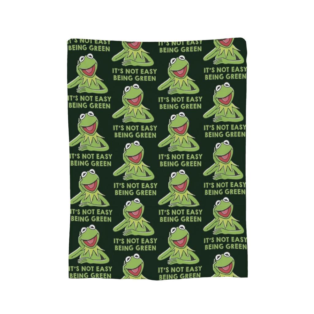 Cute Kermit The Frog Blankets Flannel Soft Throw Blankets for Car Sofa Couch Bedspread