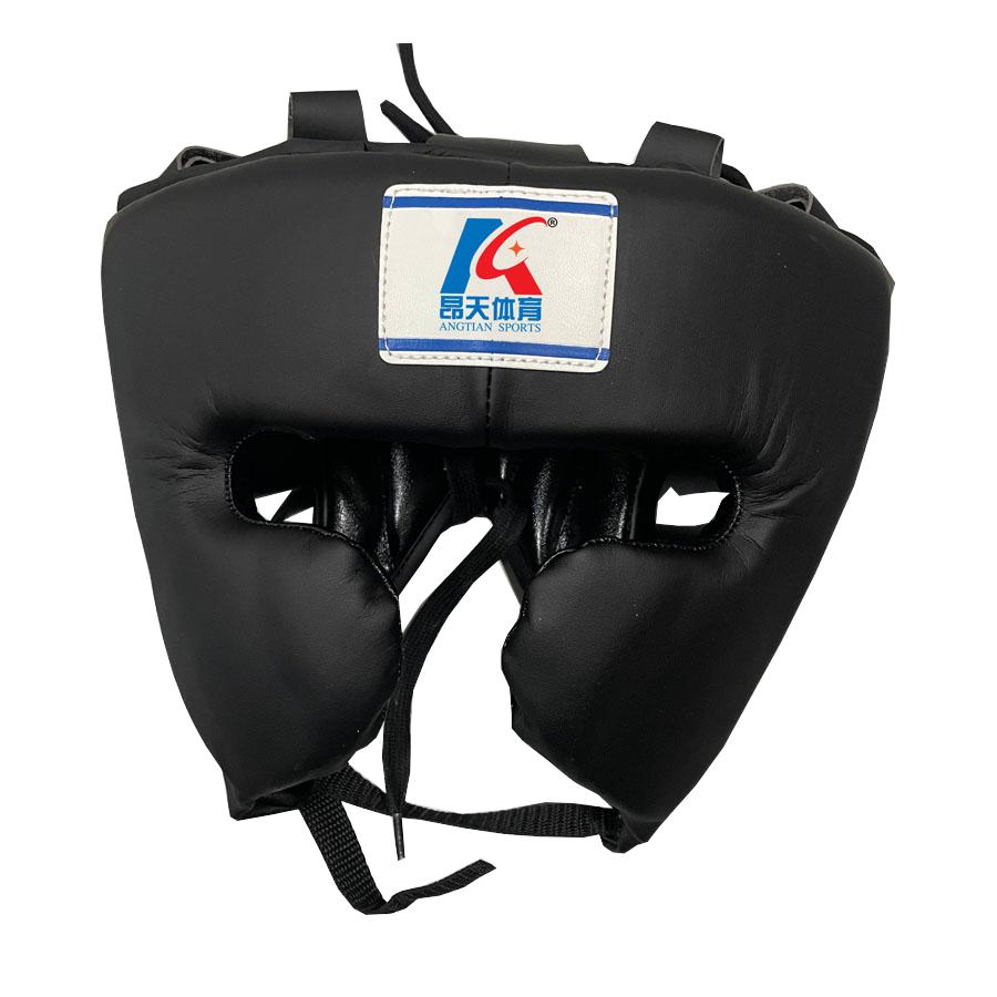 Martial Arts Equipment Boxing Training Head Guard Leather MMA Fighting Gear Boxing Kickboxing Helmet S чёрный