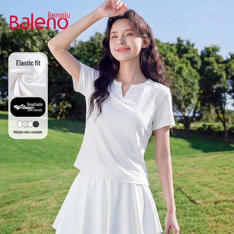 Baleno Women s V-Neck Short Sleeve Slim Fit T-Shirt M
