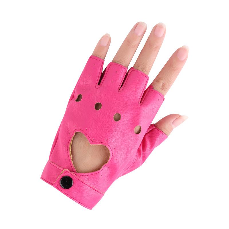 Dance Gloves Ladies Street Punk Stage Performance Thunderbolt Half Finger Gloves Nightclub Photography Leather Dance Gloves