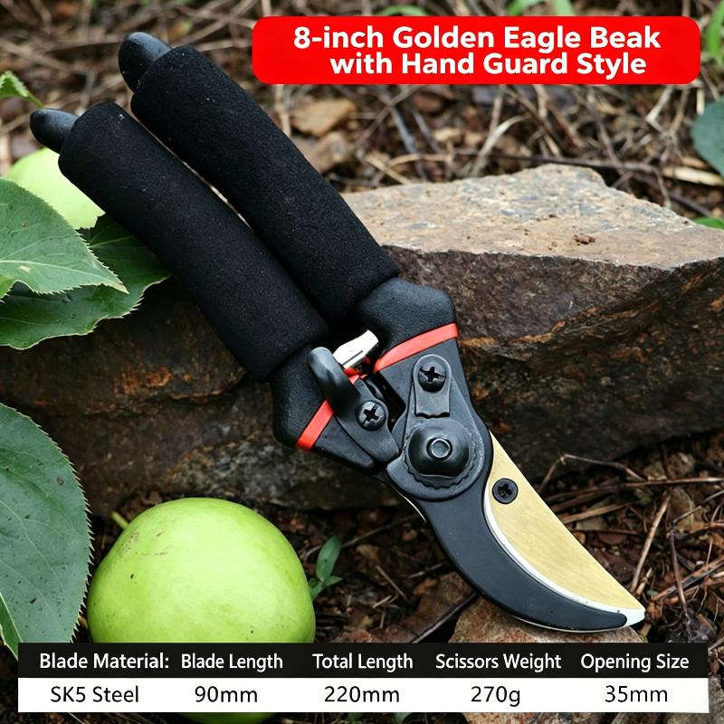Professional Titanium Bypass Pruning Shears Heavy Duty Garden Clippers Garden Scissors With Ergonomic Non-Slip Grip, Sharp Sk5