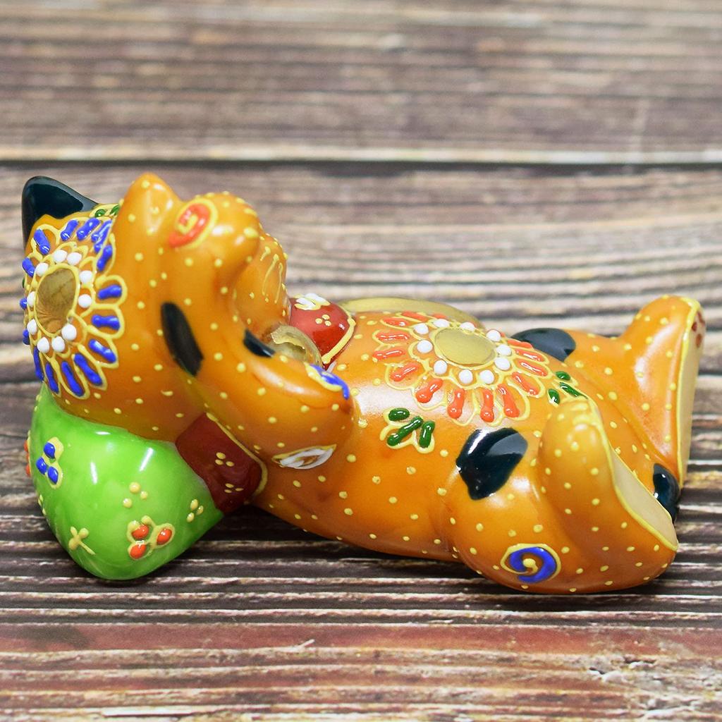 Waza no Kura Maneki-neko (beckoning cat) figurine - "Good fortune comes to those who wait" - Coin-shaped beckoning cat - Perfect for grand opening cel