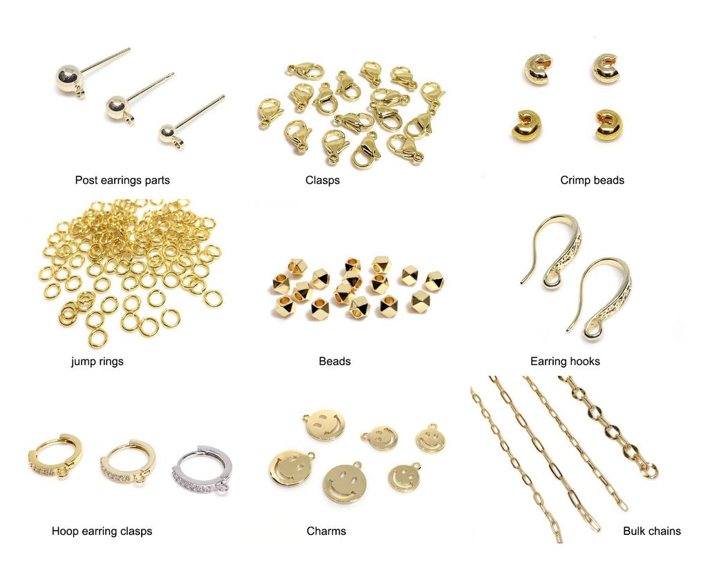 Brass Metal Beads Caps Spacer Beads For Bracelet Necklace Making Accessories 14K Real Gold Plated Separation Beads Wholesale